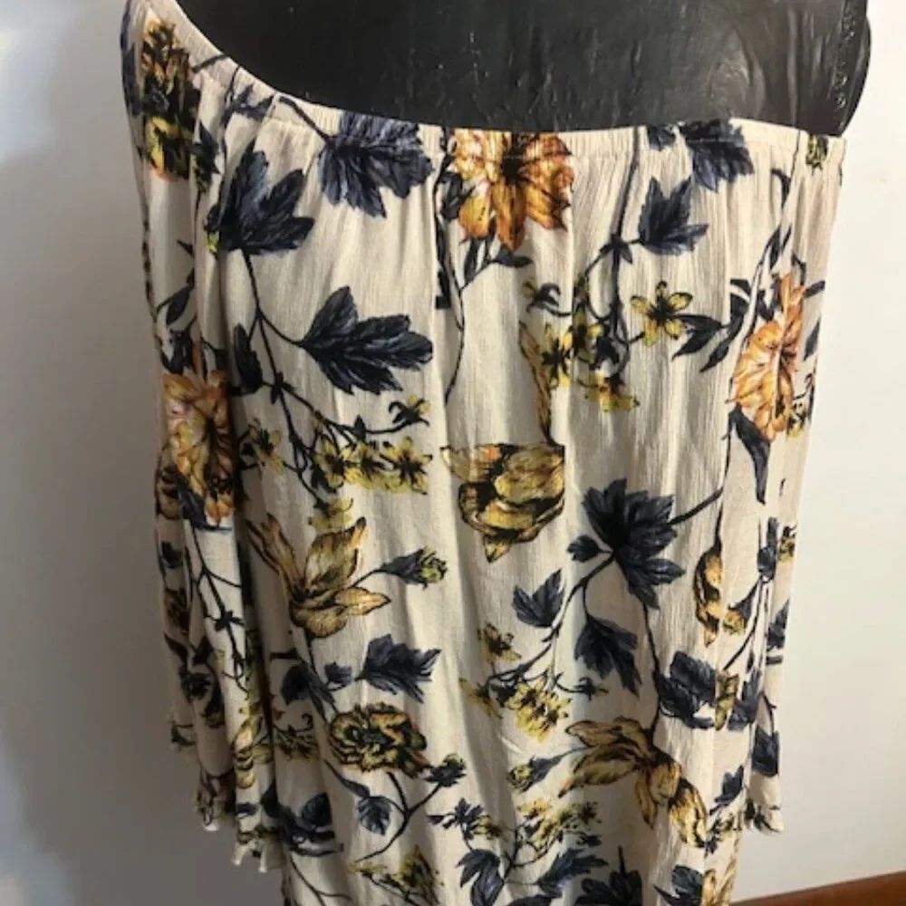 Gypsies & Moondust Floral Peasant Boho Hippie ruffled sleeves top, size 3X